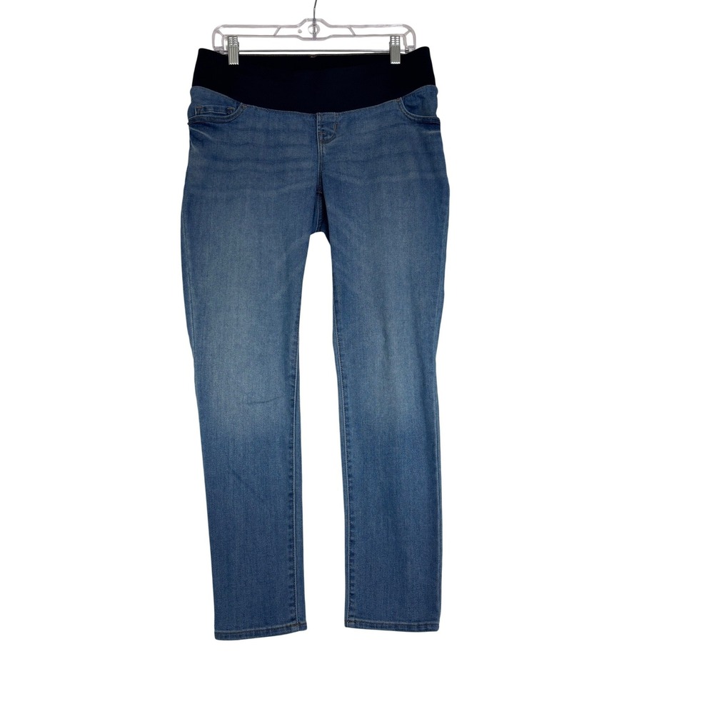 Old Navy Maternity Straight Leg Jeans Medium Wash Blue Size 6 Under Belly Waist